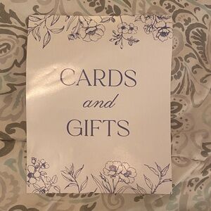 Blue Floral Cards and Gifts Sign